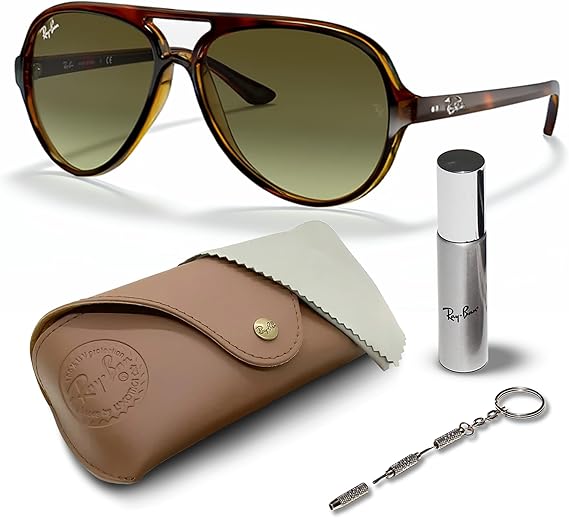 Classic Pilot Shape Sunglasses for Men & Women With Eyewear Kit Bundle Green Gradient Lens