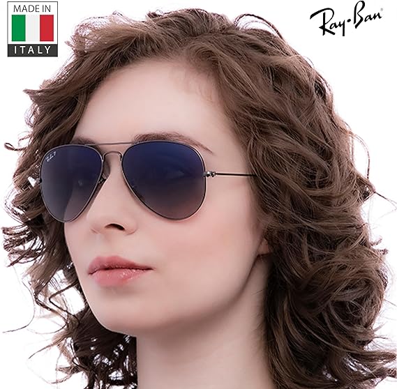 Classic Aviator Shape Sunglasses With Eyewear Kit Bundle Gunmetal Frame Polarized Blue Grey Lens