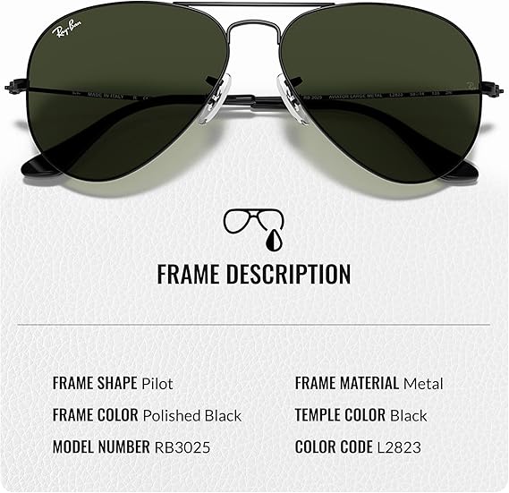 Classic Aviator Shape Sunglasses With Eyewear Kit Bundle Black Frame  Green Lens