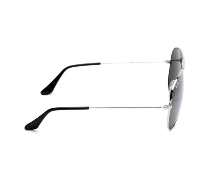Aviator Classic Silver Black UV-400 Sunglasses