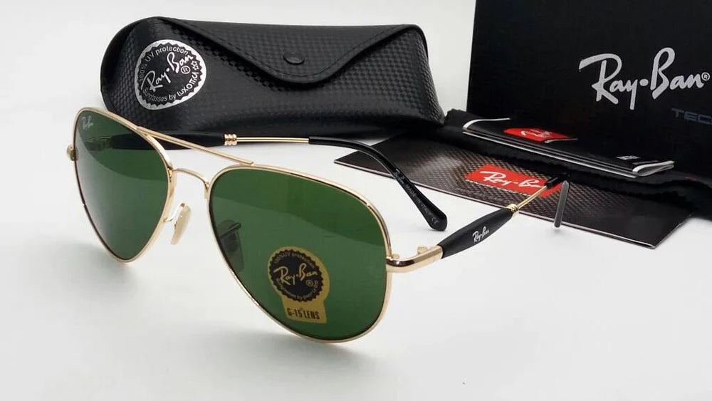 Oval Model Green & Gold Unique Sunglasses