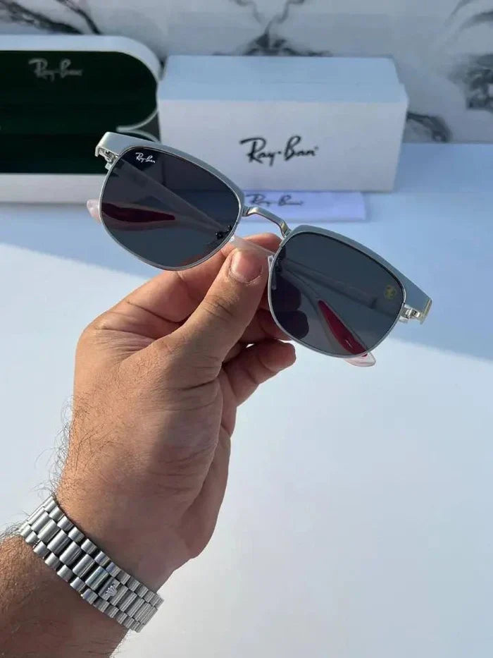 METAL GREY BLACK UV-400 SUNGLASSES