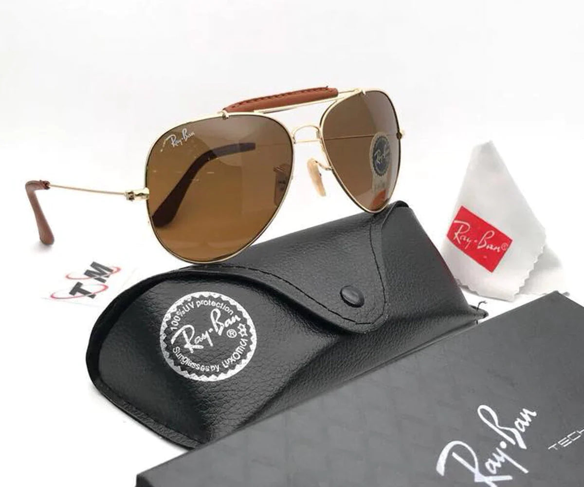 Brown & Gold Fancy Bridge Master Sunglasses