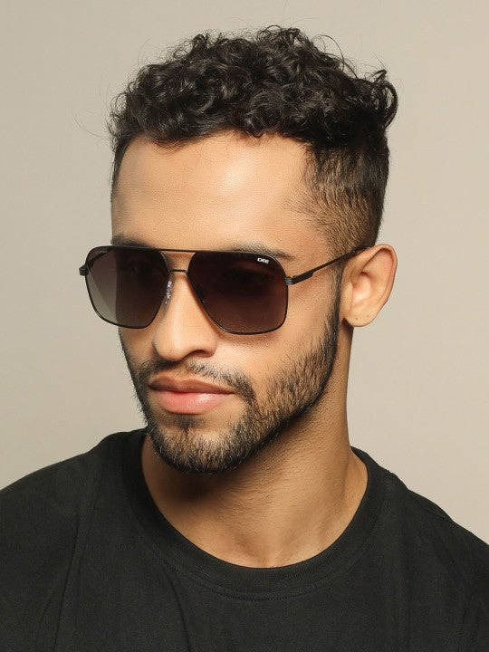 Brown Lens & Brown Square Sunglasses For Men