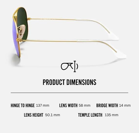 Classic Aviator Shape Sunglasses With Eyewear Kit Bundle Gold Frame Blue Flash Lens