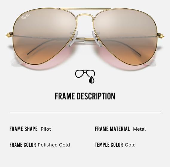 Classic Aviator Shape Sunglasses With Eyewear Kit Bundle Gold Frame Polarized Brown Lens