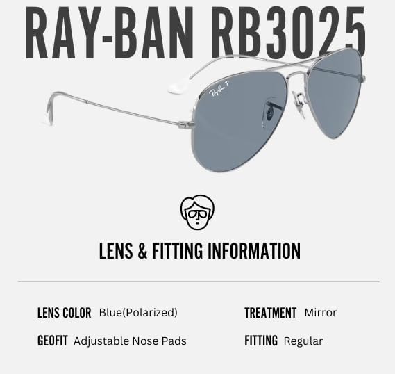 Classic Aviator Shape Sunglasses With Eyewear Kit Bundle  Silver Frame Polarized Blue Lens