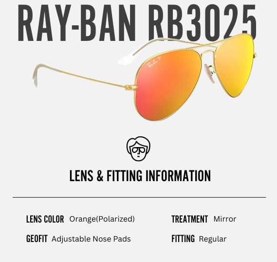 Classic Aviator Shape Sunglasses With Eyewear Kit Bundle  Gold Frame Polarized Orange Flash Lens