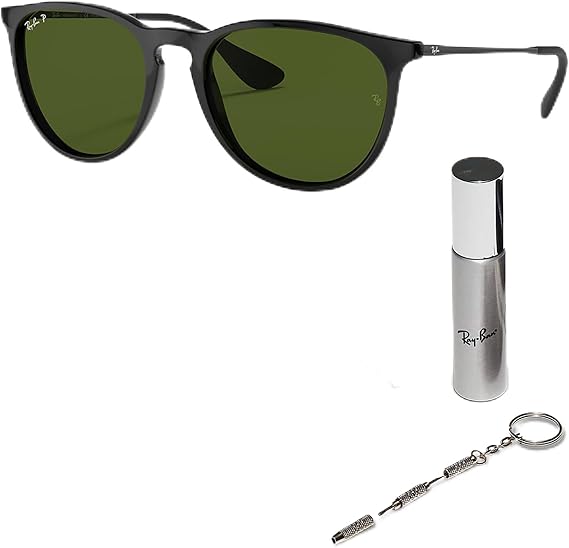 Classic Phantos Shape Sunglasses With Eyewear Kit Bundle - High Bridge Fit -  Green Lens