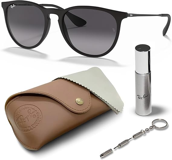 Classic Phantos Shape Sunglasses With Eyewear Kit Bundle - High Bridge Fit - Grey Gradient Lens