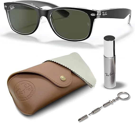 Classic Square Shape Sunglasses With Eyewear Kit Bundle Green Lens