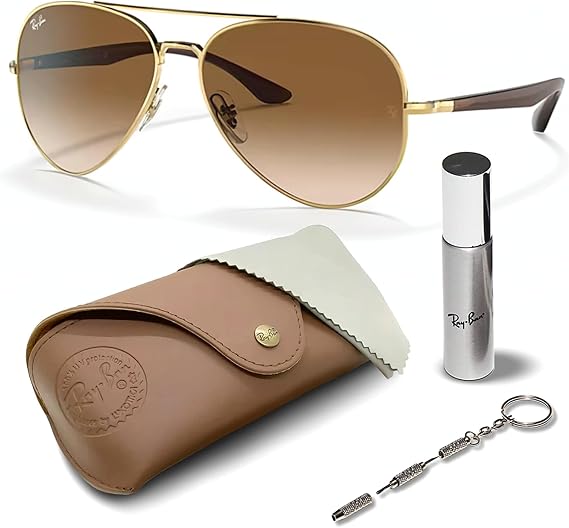 Shape Sunglasses With Eyewear Kit Bundle Light Brown Lens