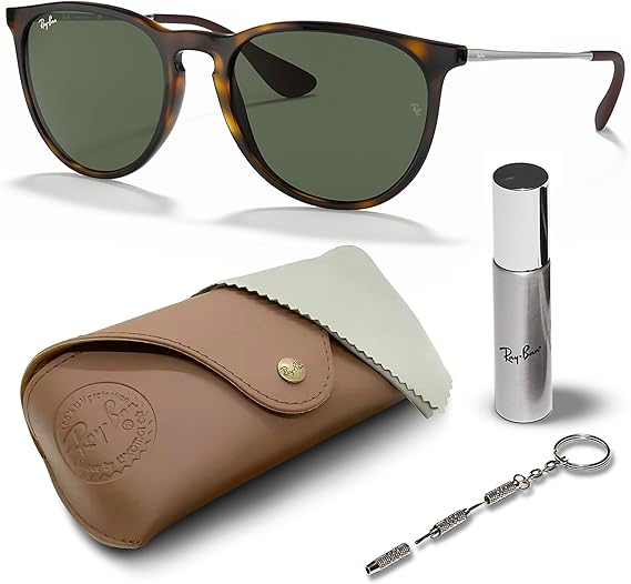 Phantos Shape Sunglasses With Eyewear Kit Bundle - High Bridge Fit - Havana Frame Green Lens