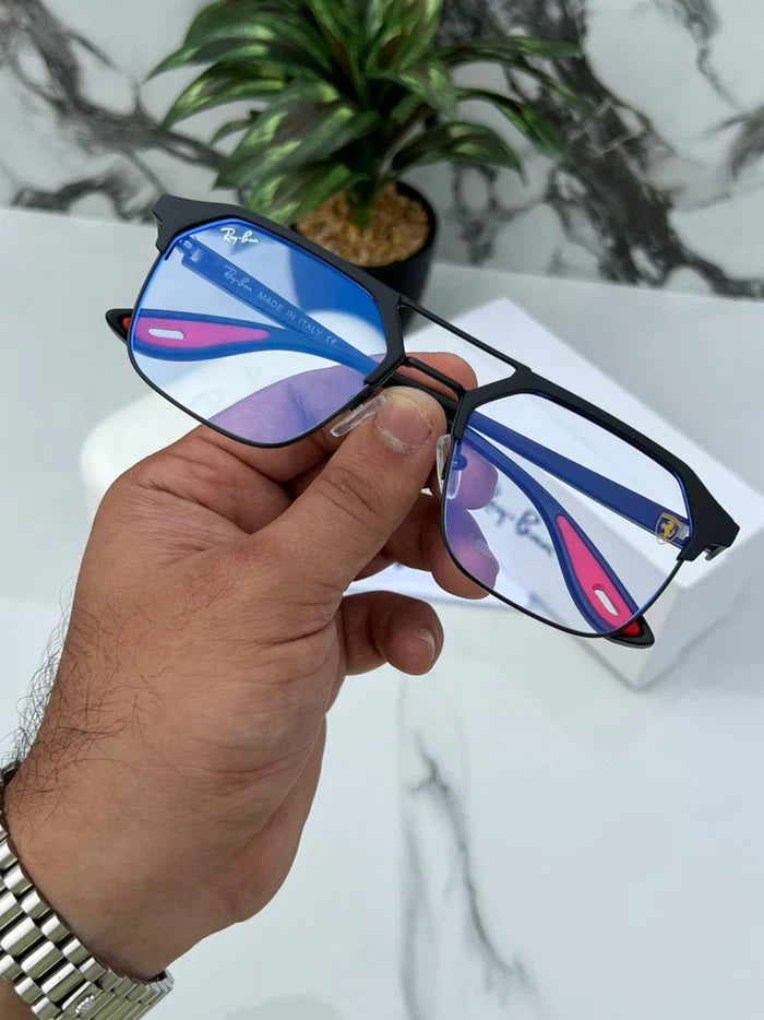 METAL BLACK BLUE CUT UV-400 SUNGLASSES