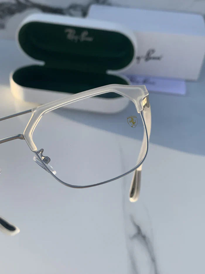 METAL WHITE BLUE CUT UV-400 SUNGLASSES