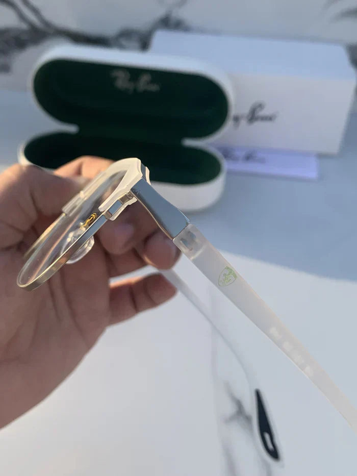 METAL WHITE BLUE CUT UV-400 SUNGLASSES