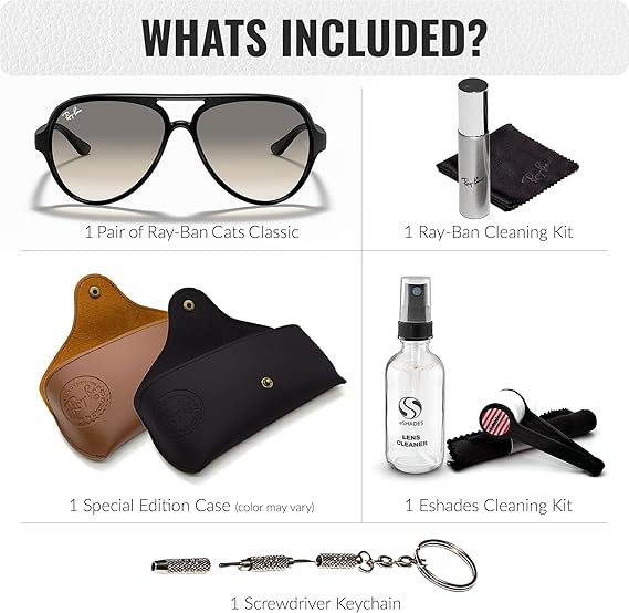 Classic Pilot Shape Sunglasses for Men & Women With Eyewear Kit Bundle Light Grey Gradient Lens