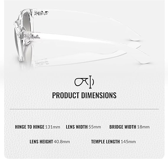 Classic Square Shape Sunglasses With Eyewear Kit Bundle Square Sunglasses  Polished Transparent Frame  Clear Grey Lens