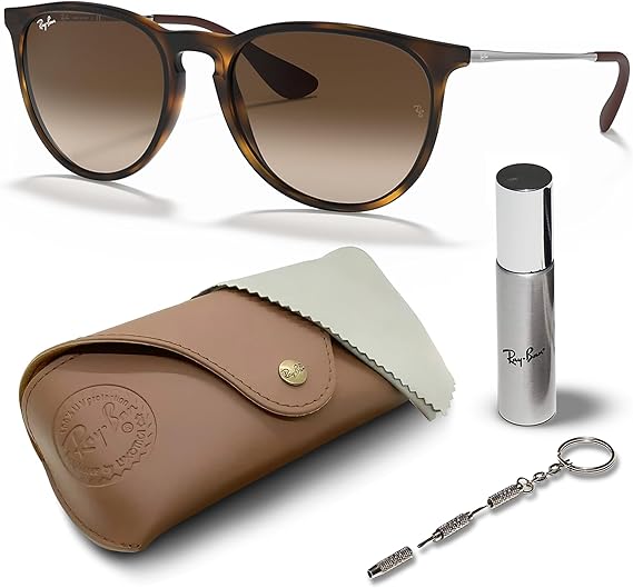 Classic Phantos Shape Sunglasses With Eyewear Kit Bundle - High Bridge Fit - Brown Lens