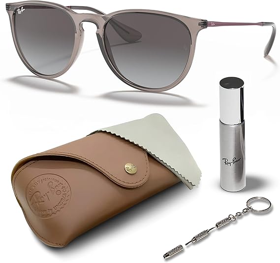 Phantos Shape Sunglasses With Eyewear Kit Bundle - High Bridge Fit -   Light Grey Gradient Lens