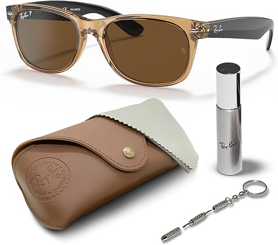 Classic Square Shape Sunglasses With Eyewear Kit BundleBrown Lens