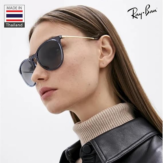 Phantos Shape Sunglasses With Eyewear Kit Bundle - High Bridge Fit -  Blue Frame Polarized Grey Lens