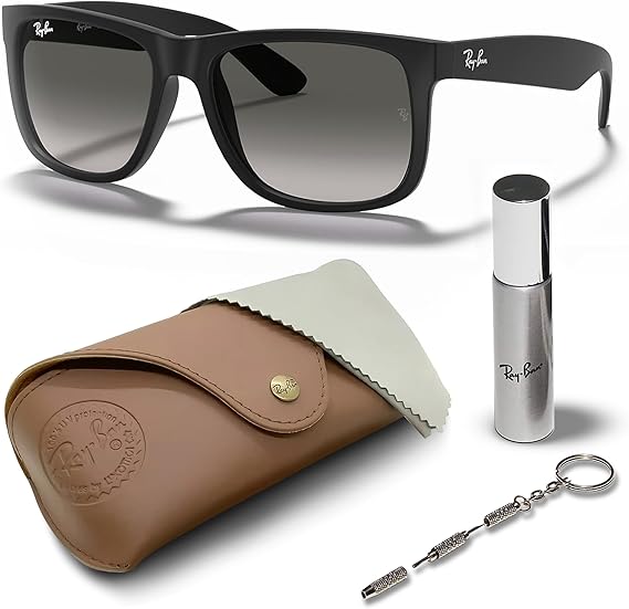 Square Shape Sunglasses With Eyewear Kit Bundle - High Bridge Fit - Dark Grey Lens