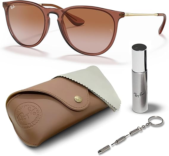 Phantos Shape Sunglasses With Eyewear Kit Bundle - High Bridge Fit -  Gradient Brown Lens