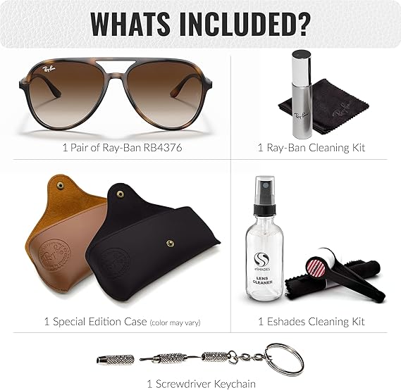 Pilot Shape Sunglasses for Men and Women With Eyewear Kit Bundle - Brown Gradient Lens
