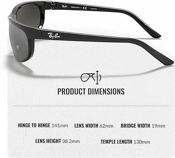Rectangle Sunglasses With Eyewear Kit Bundle - High Bridge Fit - Retro Sunglasses Polished Dark Havana Frame