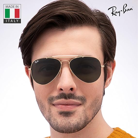 Outdoorsman Aviator Pilot Shape Sunglasses for Men and Women With Eyewear Kit Bundle