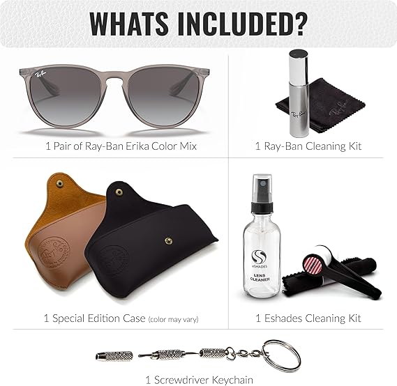Phantos Shape Sunglasses With Eyewear Kit Bundle - High Bridge Fit -   Light Grey Gradient Lens