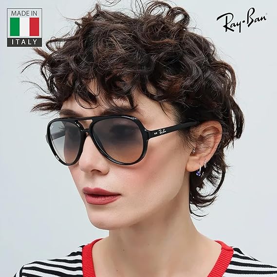 Classic Pilot Shape Sunglasses for Men & Women With Eyewear Kit Bundle Light Grey Gradient Lens