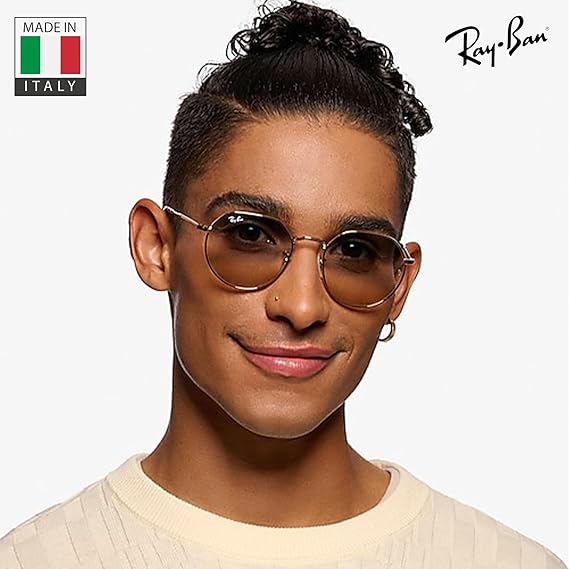 JACK Round Shape Sunglasses With Eyewear Kit Bundle  Polished Arista Gold Frame  BlueGrey Lens