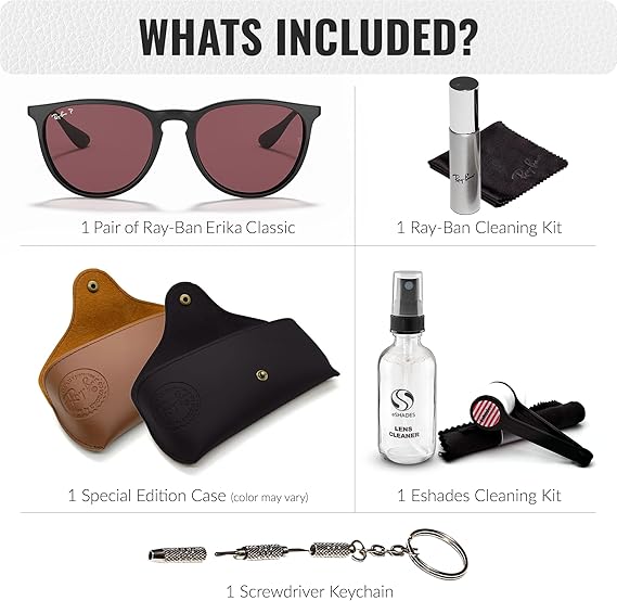 Classic Phantos Shape Sunglasses With Eyewear Kit Bundle - High Bridge Fit -  Purple Lens