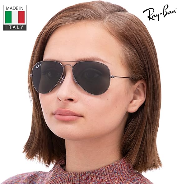 Aviator Shape Sunglasses With Eyewear Kit Bundle Gunmetal Frame Polarized Green Lens