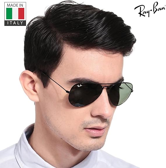 Classic Aviator Shape Sunglasses With Eyewear Kit Bundle Black Frame  Polarized Green Lens