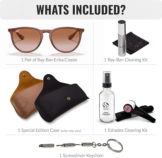 Phantos Shape Sunglasses With Eyewear Kit Bundle - High Bridge Fit -  Gradient Brown Lens