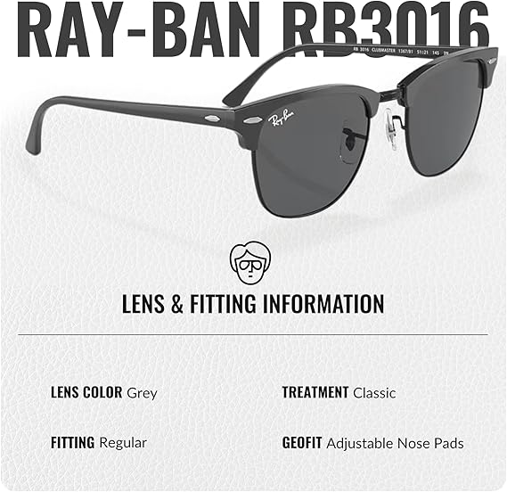 Clubmaster Classic Square Shape Sunglasses With Eyewear Kit Bundle Black Frame  Dark Grey Lens