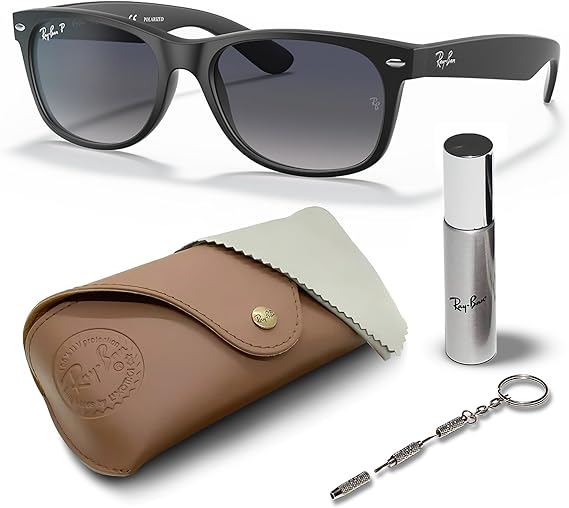 Classic Square Shape Sunglasses With Eyewear Kit Bundle Blue Grey Lens