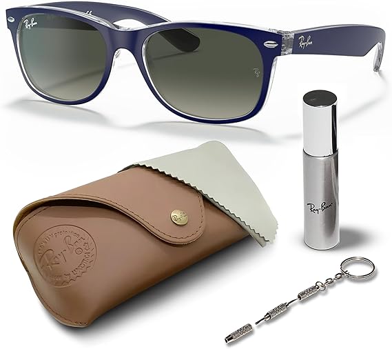 Color Mix Square Shape Sunglasses With Eyewear Kit Bundle Grey Lens