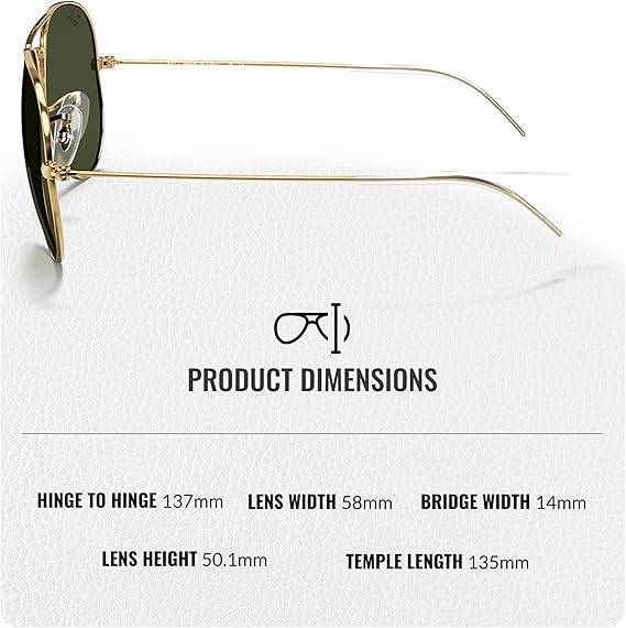 Classic Aviator Shape Sunglasses With Eyewear Kit Bundle - Adjustable Nose Pads - Retro Sunglasses  Polished Arista