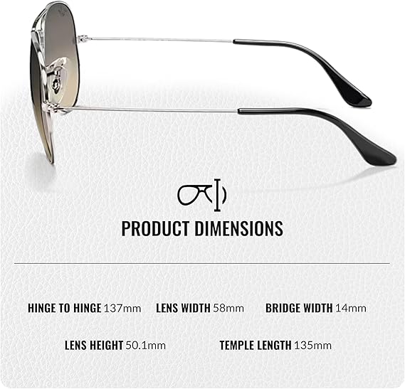 Classic Aviator Shape Sunglasses With Eyewear Kit Bundle Silver Frame Grey Gradient Lens