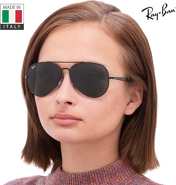 Aviator Shape Sunglasses With Eyewear Kit Bundle  Polished Black Frame Green Lens