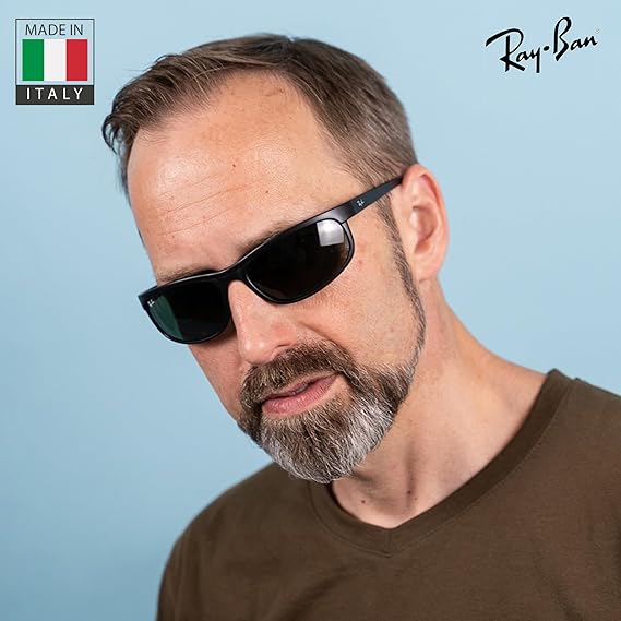 Rectangle Sunglasses With Eyewear Kit Bundle - High Bridge Fit -  Green Lens