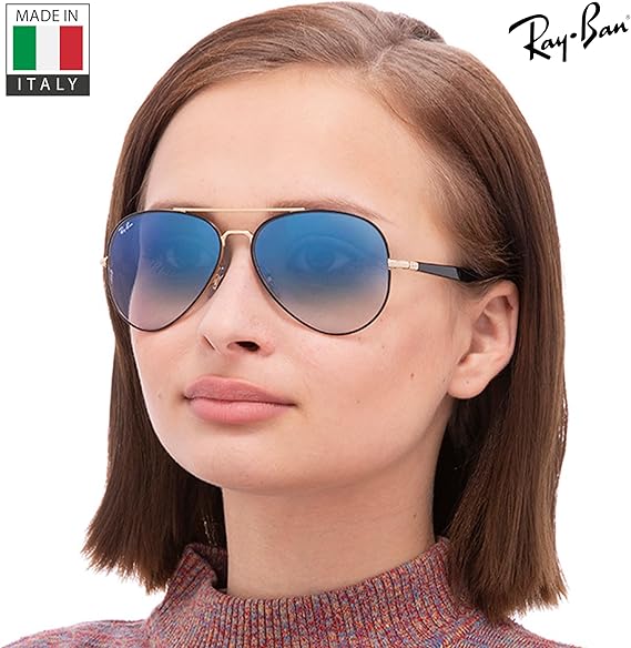 Shape Sunglasses With Eyewear Kit Bundle  Gold Frame Light Blue Lens