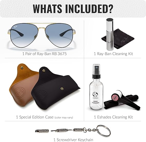 Shape Sunglasses With Eyewear Kit Bundle  Gold Frame Light Blue Lens