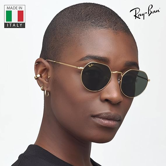 Round Shape Sunglasses With Eyewear Kit Bundle  Polished Gold Frame  Green Lens