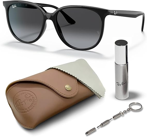 Shape Sunglasses With Eyewear Kit Bundle - High Bridge Fit - Grey Gradient Lens