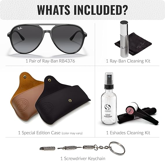 Pilot Shape Sunglasses for Men and Women With Eyewear Kit Bundle - Grey Gradient Lens